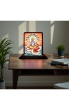 Car Desk/Table Top Lord Vishnu Lakshmi Wooden Photo Stand 3x4 Inches, Compact & Stylish Spiritual Display For Car, Home & Office (Pack Of 1) (F14571)