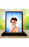 Car Desk/Table Top Sri Sri SitaRamdas OmkarNath Wooden Photo Stand 3x4 Inches, Compact & Stylish Spiritual Display For Car, Home & Office (Pack Of 1) (F14437)
