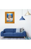 Lord Saraswaswati Photo Frame 10x14 Inches-Brown Wooden Frame For Home, Office & Temple Decoration And Gifting (F6467)