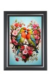 Rosy-faced Lovebird Photo Wall & Table Frame | 14x18 Inch Black Designer | Perfect For Gifting & Home Decor (F9577)