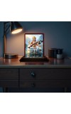 Car Desk/Table Top Lord Saraswathi Wooden Photo Stand 3x4 Inches, Compact & Stylish Spiritual Display For Car, Home & Office (Pack Of 1) (F14347)