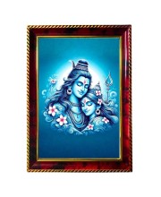 Lord Shiva And Parvathi Photo Frame For Wall & Table | 7x9 Inch Golden Cherry Finish | Decorative Lord Shiva And Parvathi Photo Frame For Home, Office & Pooja Room (F11454)