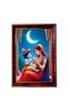 Little Krishna And Yashodha Photo Frame For Wall & Table | 7x9 Inch Golden Cherry Finish | Decorative Little Krishna And Yashodha Photo Frame For Home, Office & Pooja Room (F11605)