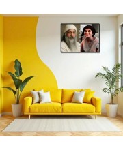 Acharya Rajneesh (Oshoo) &Maa Anand Sheela Laminated Photo - 7x9 Inches, Divine Blessings For Home & Office And Temple Decoration (F16173)
