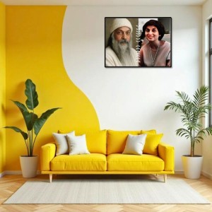 Acharya Rajneesh (Oshoo) &Maa Anand Sheela Laminated Photo - 7x9 Inches, Divine Blessings For Home & Office And Temple Decoration (F16173)