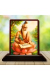 Car Desk/Table Top Veda Vyasa Wooden Photo Stand 3x4 Inches, Compact & Stylish Spiritual Display For Car, Home & Office (Pack Of 1) (F14553)