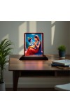 Car Desk/Table Top Yashodha With Krishna Wooden Photo Stand 3x4 Inches, Compact & Stylish Spiritual Display For Car, Home & Office (Pack Of 1) (F14521)