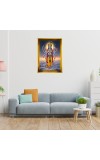 Lord Vishnu Golden Photo Frame - 16x20 Inches | Elegant Wooden Frame For Home, Office & Temple Decoration | Spiritual Wall & Table Decor And Gift Item (F9536)