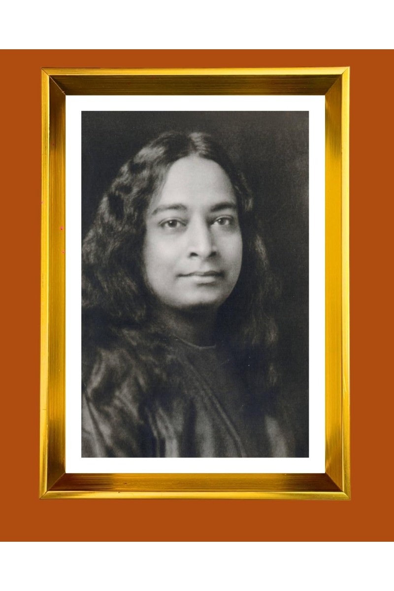 Paramahansa Yogananda. Golden Photo Frame - 10x14 Inches | Elegant Wooden Frame For Home, Office & Temple Decoration | Spiritual Wall & Table Decor and Gift Item