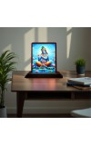 Car Desk/Table Top Lord Krishna Wooden Photo Stand 3x4 Inches, Compact & Stylish Spiritual Display For Car, Home & Office (Pack Of 1) (F14483)