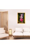 Little Krishna Golden Photo Frame - 10x14 Inches | Elegant Wooden Frame For Home, Office & Temple Decoration | Spiritual Wall & Table Decor And Gift Item (F9683)