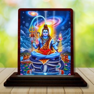 Car Desk/Table Top Lord Shiva Wooden Photo Stand 3x4 Inches, Compact & Stylish Spiritual Display For Car, Home & Office (Pack Of 1) (F15104) Car Desk/Table Top Lord Shiva Wooden Photo Stand 3x4 Inches, Compact & Stylish Spiritual Display For Car, Home & Office (Pack Of 1) (F15104)