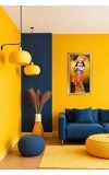 Divine Little Krishna Digital Golden Color Photo Frame | Hindu Religious Wall Decor | 10x17 Inches - Inspirational Wall Art For Office, Home Decor - Ideal Spiritual Gift (F10246)