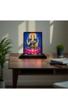 Car Desk/Table Top Goddess Lakshmi Wooden Photo Stand 3x4 Inches, Compact & Stylish Spiritual Display For Car, Home & Office (Pack Of 1) (F14527)