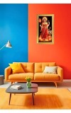 Devi Durga Digital Golden Color Photo Frame | Hindu Religious Wall Decor | 10x17 Inches - Inspirational Wall Art For Office, Home Decor - Ideal Spiritual Gift (F10355)