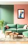 Om Symbol With Thrishul Photo Frame For Wall & Table | 7x9 Inch Golden Cherry Finish | Decorative Om Symbol With Thrishul Photo Frame For Home, Office & Pooja Room (F11671)