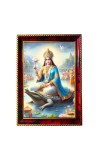 Goddess Ganga Photo Frame For Wall & Table | 7x9 Inch Golden Cherry Finish | Decorative Goddess Ganga Photo Frame For Home, Office & Pooja Room (F11337)