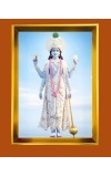 Lord Krishna Golden Photo Frame - 16x20 Inches | Elegant Wooden Frame For Home, Office & Temple Decoration | Spiritual Wall & Table Decor And Gift Item (F9787)