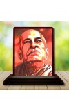 Car Desk/Table Top Bhaktivedanta Swami Prabhupada Wooden Photo Stand 3x4 Inches, Compact & Stylish Spiritual Display For Car, Home & Office (Pack Of 1) (F14435)