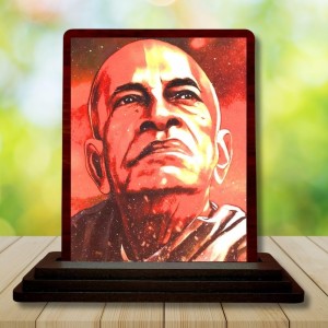 Car Desk/Table Top Bhaktivedanta Swami Prabhupada Wooden Photo Stand 3x4 Inches, Compact & Stylish Spiritual Display For Car, Home & Office (Pack Of 1) (F14435)
