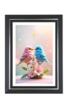 Love Birds Photo Wall & Table Frame | 10x14 Inch Black Designer | Perfect For Gifting & Home Decor (F9582)