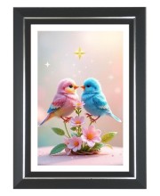 Love Birds Photo Wall & Table Frame | 10x14 Inch Black Designer | Perfect For Gifting & Home Decor (F9582)