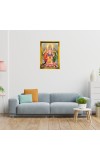 Lord Murugaan Golden Photo Frame - 10x14 Inches | Elegant Wooden Frame For Home, Office & Temple Decoration | Spiritual Wall & Table Decor and Gift Item