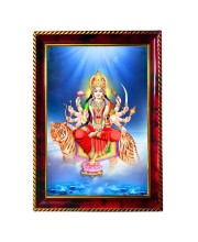 Goddess Durga Maa Photo Frame For Wall & Table | 7x9 Inch Golden Cherry Finish | Decorative Goddess Durga Maa Photo Frame For Home, Office & Pooja Room (F11514)