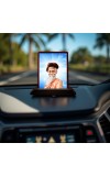 Car Desk/Table Top Sri Sri SitaRamdas OmkarNath Wooden Photo Stand 3x4 Inches, Compact & Stylish Spiritual Display For Car, Home & Office (Pack Of 1) (F14437)