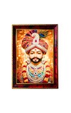 Khatu Shyam Ji Photo Frame For Wall & Table | 7x9 Inch Golden Cherry Finish | Decorative Khatu Shyam Ji Photo Frame For Home, Office & Pooja Room (F11779)