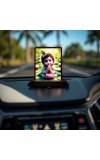 Car Desk/Table Top Lord Krishna Wooden Photo Stand 3x4 Inches, Compact & Stylish Spiritual Display For Car, Home & Office (Pack Of 1) (F14485)