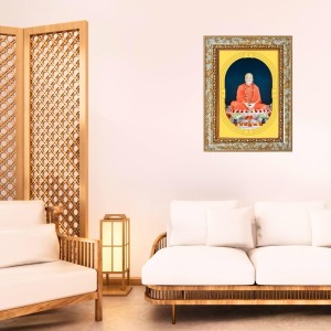 Sri Ramkrishna Spiritual Guru Digital Photo In Designer Frame, Size 8x12 Inch | Hindu Religious Picture For Home Temple, Office & Gift | Wall Art & Pooja Decor (F10416)
