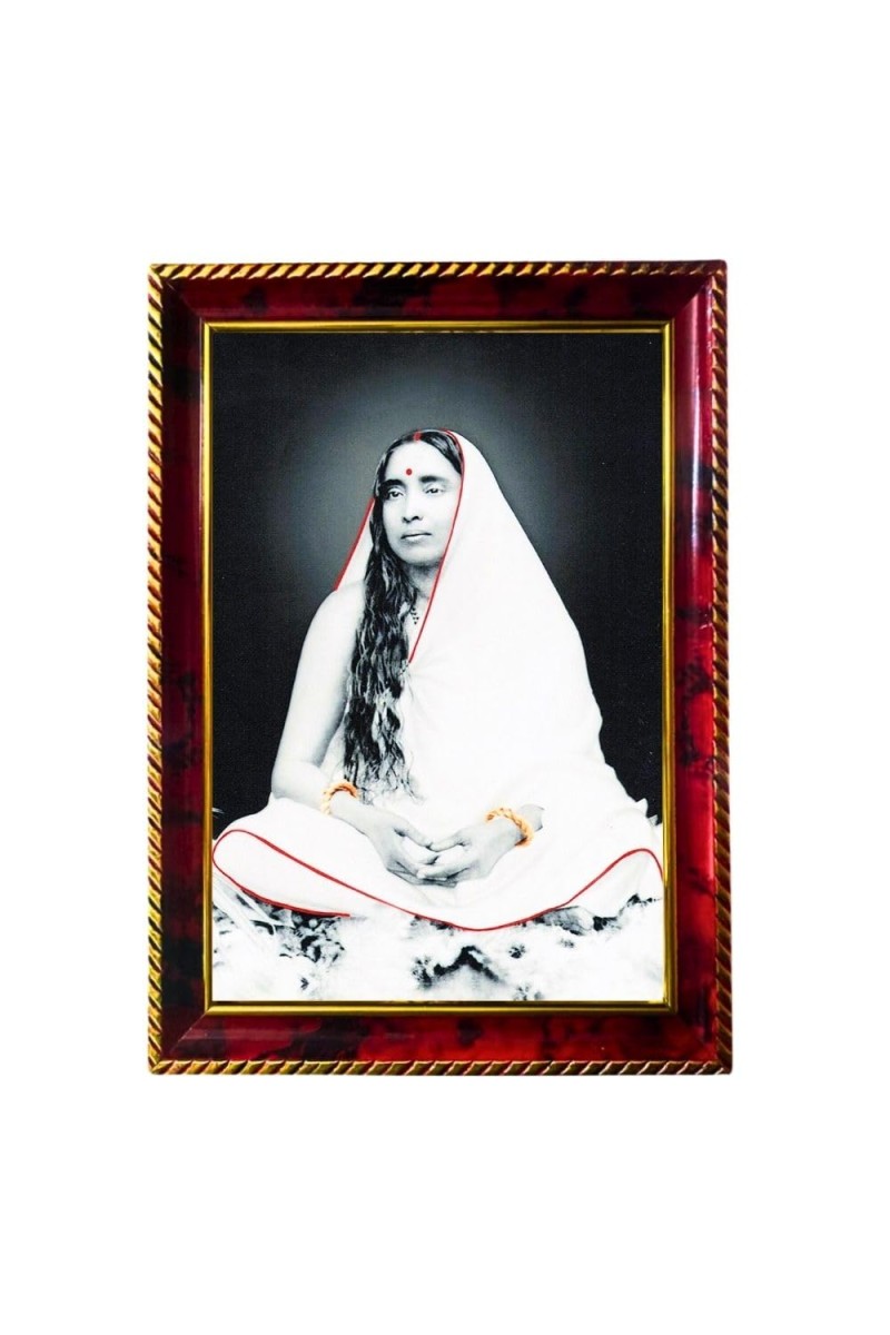Sri Sarada Devi Photo Frame For Wall & Table | 7x9 Inch Golden Cherry Finish | Decorative Sri Sarada Devi Photo Frame For Home, Office & Pooja Room (F11634)