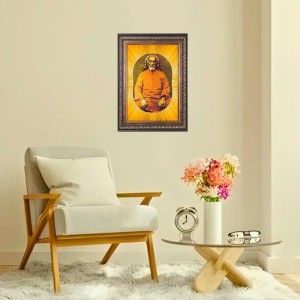 Swami Sri Yukteswar Giri Spiritual Guru Digital Photo In Designer Frame, Size 8x12 Inch | Hindu Religious Picture For Home Temple, Office & Gift | Wall Art & Pooja Decor (F10474)
