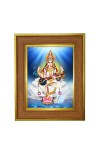 Goddess Saraswati Photo Frame 10x14 Inches-Brown Wooden Frame For Home, Office & Temple Decoration And Gifting (F6421)