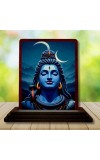 Car Desk/Table Top Lord Shiva Wooden Photo Stand â€“ 3x4 Inches, Compact & Stylish Spiritual Display For Car, Home & Office (Pack Of 1) (F15115)
