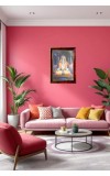 Lord Krishna Photo Frame For Wall & Table | 7x9 Inch Golden Cherry Finish | Decorative Lord Krishna Photo Frame For Home, Office & Pooja Room (F11365)