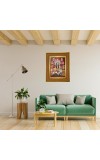 Goddess Durga Maa Photo Frame 10x14 Inches-Brown Wooden Frame For Home, Office & Temple Decoration And Gifting (F6278)