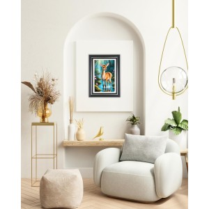 Deer Photo Wall & Table Frame | 18x22 Inch Black Designer | Perfect For Gifting & Home Decor (F9651)