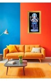 Lord Ganesh Digital Golden Color Photo Frame | Hindu Religious Wall Decor | 8x15 Inches - Inspirational Wall Art For Office, Home Decor - Ideal Spiritual Gift (F10380)
