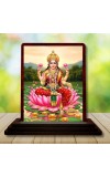 Car Desk/Table Top Goddess Lakshmi Wooden Photo Stand 3x4 Inches, Compact & Stylish Spiritual Display For Car, Home & Office (Pack Of 1) (F14567)