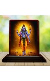Car Desk/Table Top Lord Shiva Wooden Photo Stand 3x4 Inches, Compact & Stylish Spiritual Display For Car, Home & Office (Pack Of 1) (F14187)