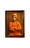 Swami Vivekananda Photo Frame For Wall & Table | 7x9 Inch Golden Cherry Finish | Decorative Swami Vivekananda Photo Frame For Home, Office & Pooja Room (F11737)