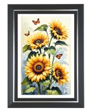 Sunflower Photo Wall & Table Frame | 10x14 Inch Black Designer | Perfect For Gifting & Home Decor (F9657)