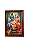 Lord Shiva And Parvathi And Ganesha Photo Frame For Wall & Table | 7x9 Inch Golden Cherry Finish | Decorative Lord Shiva And Parvathi And Ganesha Photo Frame For Home, Office & Pooja Room (F11474)