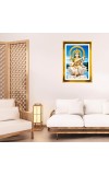 Devi Saraswati Golden Photo Frame - 10x14 Inches | Elegant Wooden Frame For Home, Office & Temple Decoration | Spiritual Wall & Table Decor and Gift Item