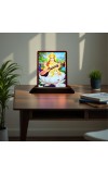 Car Desk/Table Top Maa Sarswati Wooden Photo Stand â€“ 3x4 Inches, Compact & Stylish Spiritual Display For Car, Home & Office (Pack Of 1) (F15055)