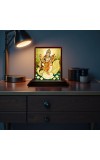 Car Desk/Table Top Goddess Saraswathi Wooden Photo Stand 3x4 Inches, Compact & Stylish Spiritual Display For Car, Home & Office (Pack Of 1) (F14275)