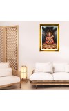 Lord Hanuman Golden Photo Frame - 10x14 Inches | Elegant Wooden Frame For Home, Office & Temple Decoration | Spiritual Wall & Table Decor And Gift Item (F9448)