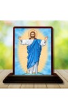 Car Desk/Table Top Lord Jesus Wooden Photo Stand 3x4 Inches, Compact & Stylish Spiritual Display For Car, Home & Office (Pack Of 1) (F14442)